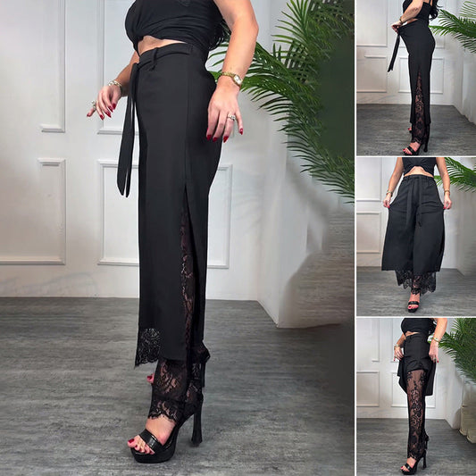 🌸Spring Specials💐 Women's Sexy Lace Lined Wide Leg Pants